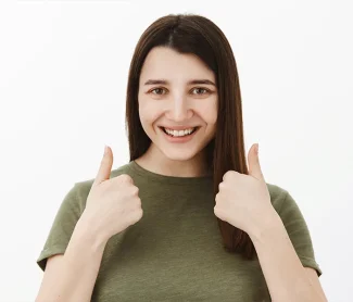 Smiling girl with healthy teeth.